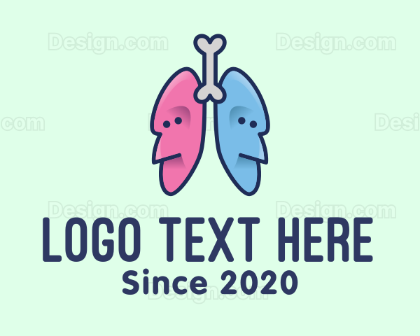 Respiratory Lungs Faces Logo