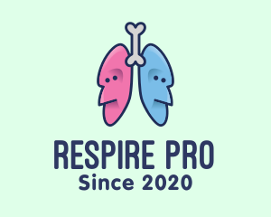 Respiratory Lungs Faces logo design