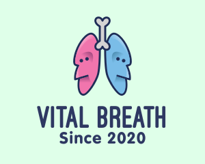 Respiratory Lungs Faces logo design