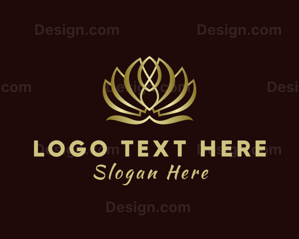 Gold Luxury Lotus Logo