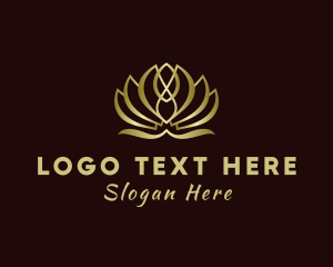 Gold Luxury Lotus logo