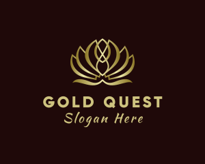 Gold Luxury Lotus logo design