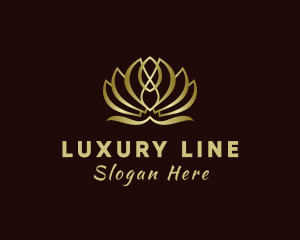 Gold Luxury Lotus logo design