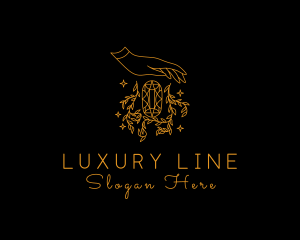 Luxury Gem Crystal Hand logo design