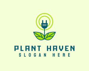 Plant Power Plug logo design