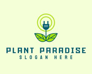 Plant Power Plug logo design