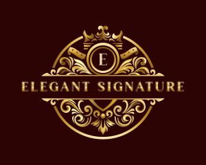 Elegant Ornament Crown logo design