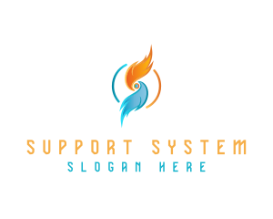 Heating Technology System logo design