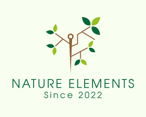 Nature Leaf Needle logo design