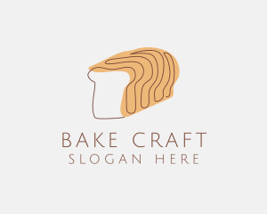 Bread Loaf Line Art logo design