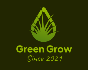 Green Grass Droplet  logo design