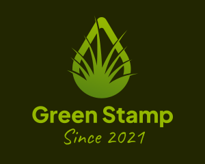 Green Grass Droplet  logo design