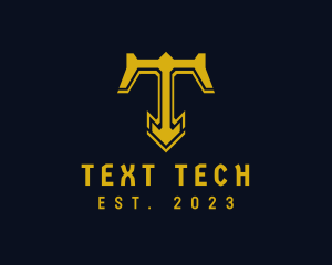 Gold Gaming Letter T logo design