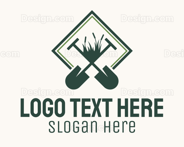 Shovel Grass Gardening Logo