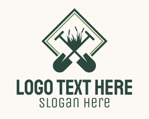 Shovel Grass Gardening Logo