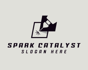 Laser Spark Ironwork logo design