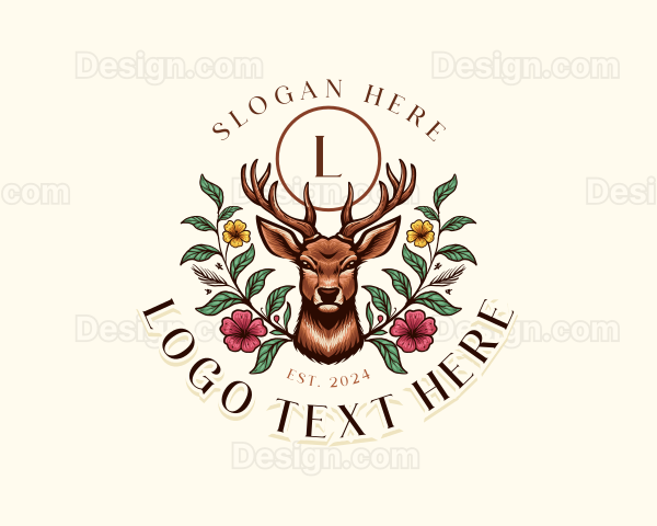 Flower Floral Deer Logo