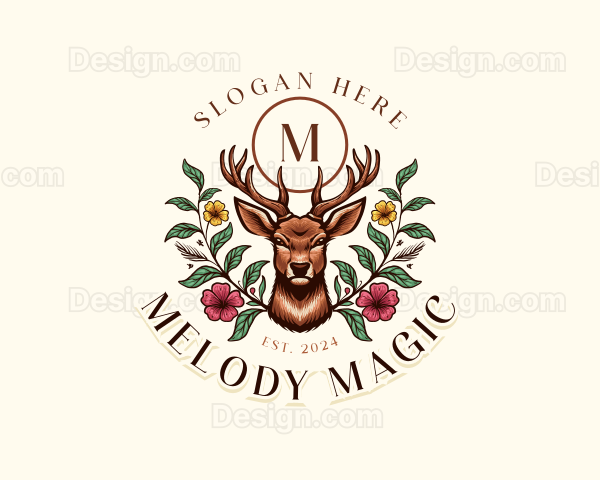Flower Floral Deer Logo