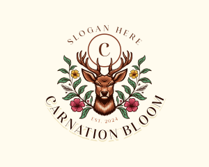 Flower Floral Deer logo design