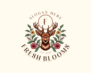 Flower Floral Deer logo design