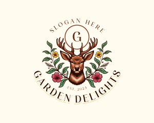 Flower Floral Deer logo design