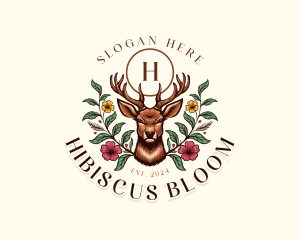 Flower Floral Deer logo design