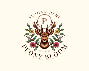 Flower Floral Deer logo design