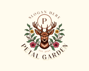 Flower Floral Deer logo design