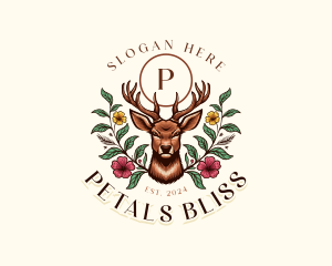 Flower Floral Deer logo design