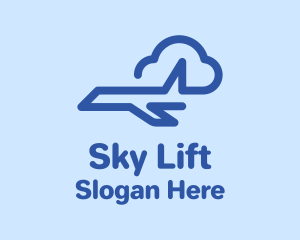 Minimalist Plane Cloud  logo design