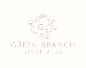 Leaf Branch Flower Decor logo design