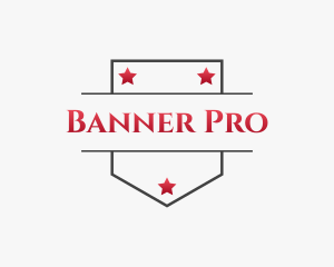 Stars Banner Shield logo design