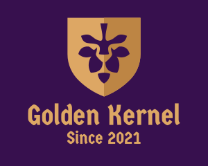 Golden Lion Shield logo design