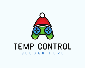 Santa Hat Game Controller logo design