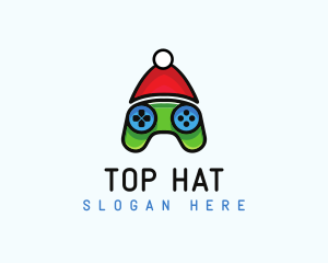 Santa Hat Game Controller logo design