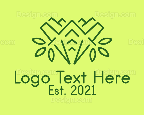 Green Outline Plant Logo