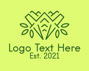 Green Outline Plant  logo