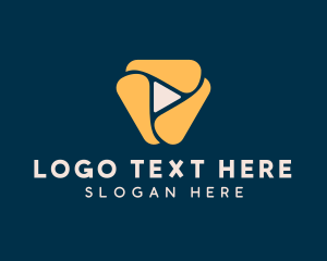 Triangle Play Button Swirl logo