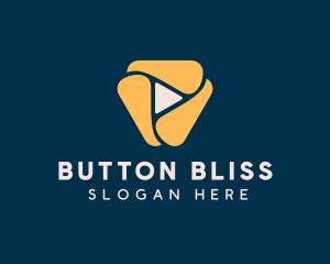 Triangle Play Button Swirl logo design