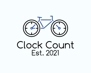 Bike Clock Outline  logo design