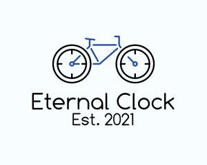 Bike Clock Outline  logo design