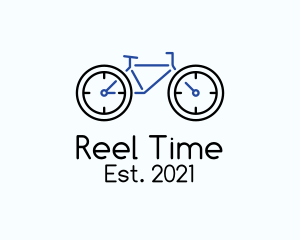 Bike Clock Outline  logo design