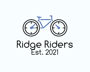 Bike Clock Outline  logo design