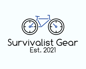 Bike Clock Outline  logo design