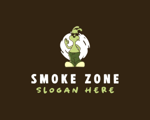 Bunny Smoking Marijuana  logo design