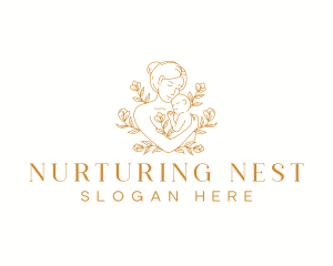 Floral Postpartum Parenting logo design