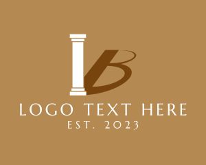 Letter B Column Shadow logo