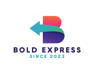 Colorful Bold B Arrow logo design
