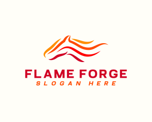 Equine Fire Horse logo design