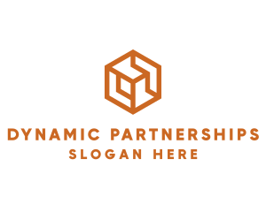 Gold Hexagon Cube logo